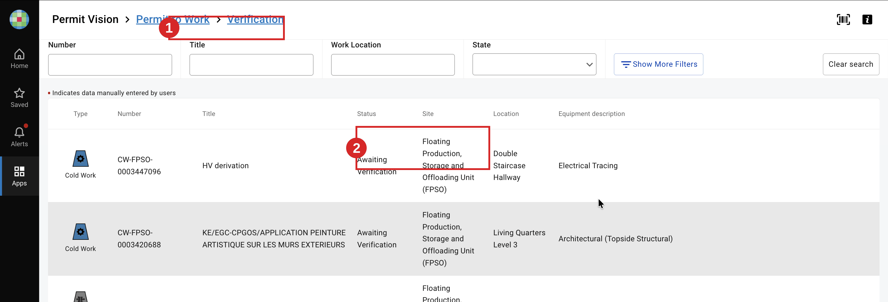 Open a permit awaiting verification from your worklist.